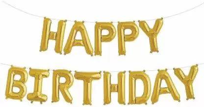 BTX STORE Solid BTX Golden Happy Birthday - 13 Balloon
