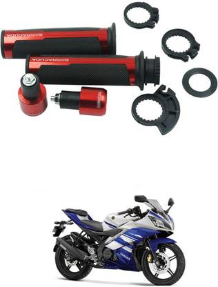 PECUNIA Metal Handle Grip Handlebar Ends with Aluminium Insert 130 Handle Bar Grip For Yamaha R15