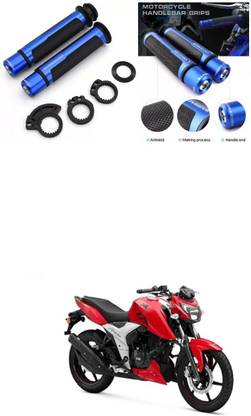 PROEDITION Metal Handle Grip Handlebar Ends with Aluminium Insert 205 Handle Bar Grip For TVS Apache RTR 160