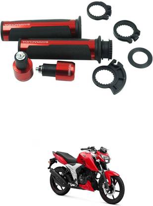 PECUNIA Metal Handle Grip Handlebar Ends with Aluminium Insert 12 Handle Bar Grip For TVS Apache RTR 160
