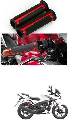 PRTEK 7/8 Handle Bar CNC Aluminum Rubber Handlebar Hand Grips 382 Handle Bar Grip For Hero Ignitor