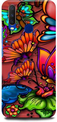 play fast Back Cover for Vivo Y15, 1901 BUTTERFLY, COLORFULL, BUTTERFLY
