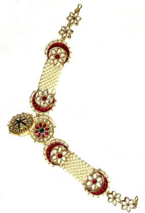 NIKYANKA rajputi jewellery golden red white mathapatti Hair Chain