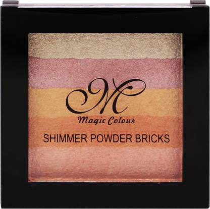 Magic Colour Shimmer Powder Highlighter Brick Instant Glow for Face, Eyes Makeup - Shade-01 Highlighter