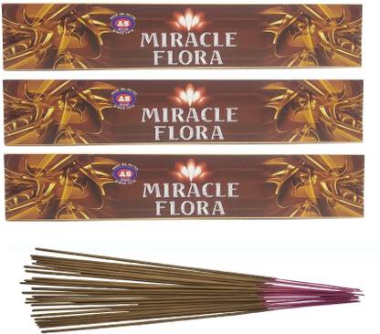 Airtick Pack of 3 (10 Sticks Per Box) Miracle Flora Premium Agarbattis Incense Sticks Scented