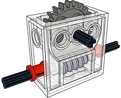 LEGO Technic COMPLETE GEARBOX ASSEMBLY 2 x 4 x 3 1/3 TransClear Wormbox gear motor