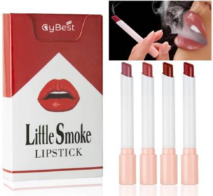 GYBest Cigarette Matte Velvet Little Smoke Lasting 4PC Lipstick Color Nutritious Makeup