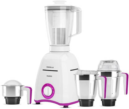 HAVELLS GHFMGDVV075 _ Klassic 750 W Juicer Mixer Grinder (4 Jars, White – Lavender) at Rs. 2999