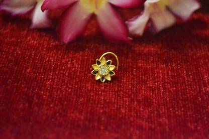 SHREEVARAM Gold-plated Plated Brass Nose Ring