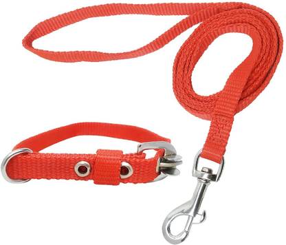 Modern Pets House 1/2 inch Collar Leash with Anti-Slip Handle (small , Red) Dog Collar & Leash