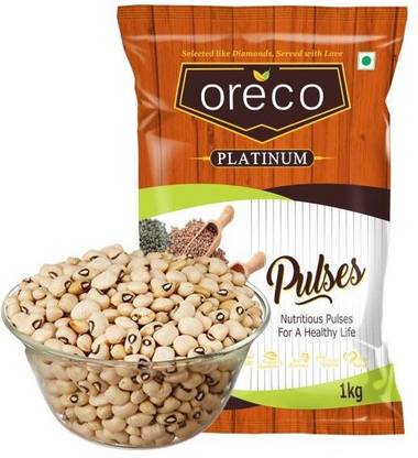 oreco White Lobia (Whole) (Safed Lobhiya/ Chawla/ Black Eyed Pea/ Chawli/ Cow Pea White, 1Kg Pack)