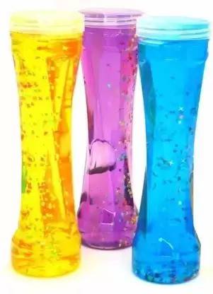 v.i.c Magic glittery Crystal long bottel dough Putty Slime Jelly Clay Non-Sticky Multicolor Putty Toy