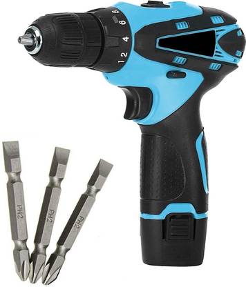XDLB 12 V CORDLESS DRILL MACHINE HEAVY DUTY DRILL/ SCREWDRIVER DOUBLE BATTERY 10 MM 2 Batteries,1 Charger 10mm/1300 Rpm Cordless Drill