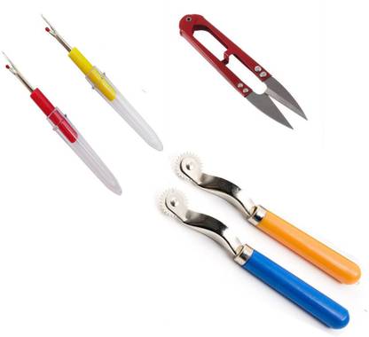 Crafts Haveli 3 Items Combo : 2 Seam Ripper, 2 Tracing Wheel & 1 Thread Cutter Sewing Kit