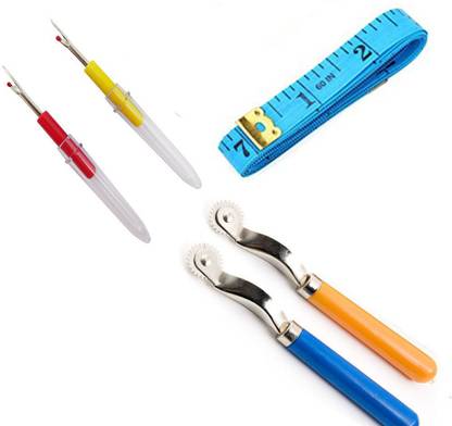 Crafts Haveli 3 Items Combo : 2 Seam Ripper, 2 Tracing Wheel & 1 Measuring Tape Sewing Kit
