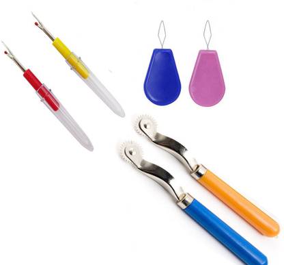 क्राफ्ट हवेली 3 Items Combo : 2 Seam Ripper, 2 Tracing Wheel & 2 Needle Threader सिलाई किट