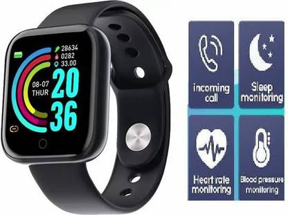 Ykarn Trades RA119/ Y68 MAX FIITNESS TRACKER STEP COUNT SMART WATCH BLACK(PACK OF 1) Smartwatch