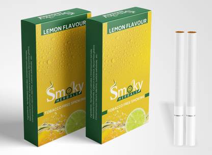 Smoky Herbals Lemon Flavour 100% Tobacco & Nicotine Free Cigarette ( Pack of 2 ) Smoking Cessations