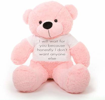 Hug 'n' Feel Big Teddy Bear Wearing I Will Wait for You Because Honestly I Don't Want Anyone  - 91 cm