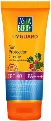 ASTABERRY Sunscreen - SPF 50 PA+++ UV GUARD Sun Protection Creme SPF 40PA 100ml (With Bearberry Extract)