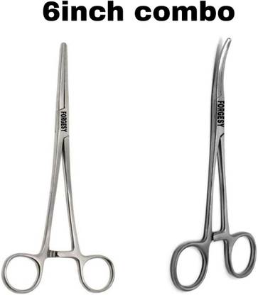 Forgesy Artery Forceps 6'' Straight And Curved (Set Of 2) Utility Forceps