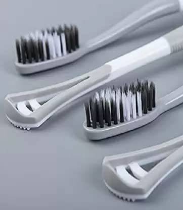 ZUVILIKA 2 in 1 soft bristle toothbrush with tongue cleaner scraper kids babies women men Soft Toothbrush