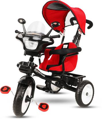 AMARDEEP Fascinating Blinking Lights, Musical Horn, Big Eva Wheel, Canopy, Cushioned Seat AD_ADORE_RED Tricycle