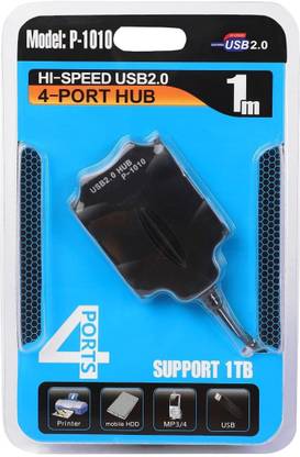 spincart 4 Port USB 2.0 HUB With 1 Meter Wire for Laptop, PC, USB Flash Drives Computer P-1010 USB Hub