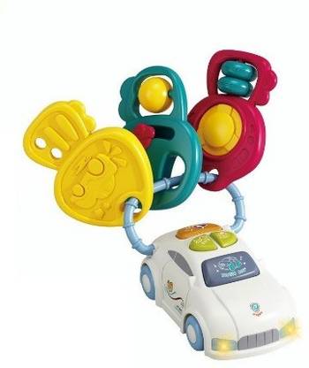 Quadrants Baby Musical Keys - Car Set Toy Rattle Learn Fun Baby Keys with Sound Light Rattle