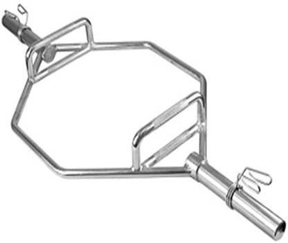 gymfreak Olympic Solid Deadlift, weight lifting, Hex, Trap, Shrug Bar with 2 Spring Locks Weight Lifting Bar