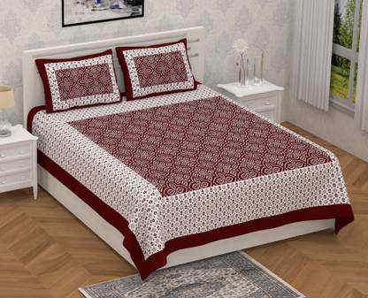 144 TC Cotton Double Abstract Bedsheet