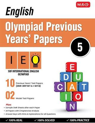 MTG English (IEO) Olympiad Previous Years Papers with Mock Test Paper - Class 5, Olympiad Books For 2022-23 Exam
