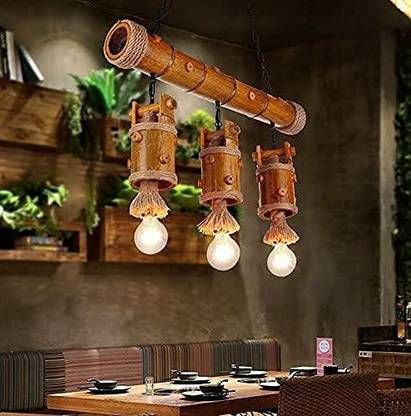 Fine Traders Retro Bamboo Hanging light (3 Holder) Pendant Lamp Ceiling Lamp