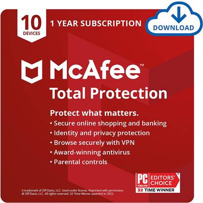 McAfee Total Protection 2022 | 10 Device | Antivirus Internet Security Software Special Edition with Expansion Pack Only