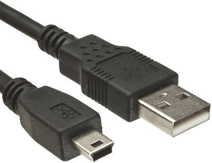 ANDTRONICS Patch Cable 1.5 m USB 2.0 Type A to Mini 5 pin Type B Cable for External HDD / Camera / Card Readers (150cm - 4.5 Feet - 1.5M)