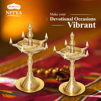 Shubhkart Nitya Kerala Samai Combo Brass (Pack of 2) Table Diya