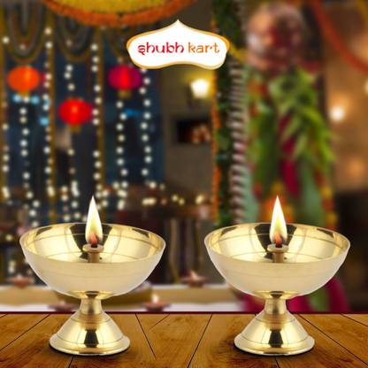 Shubhkart Nitya Pyali Combo Brass (Pack of 2) Table Diya