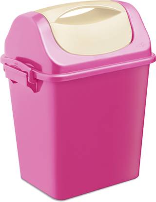 MILTON Magnum Polypropylene Swing Bin, 10 Liters, Pink PP (Polypropylene) Dustbin