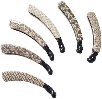 DENICRAAS Small Plastic Banana Hair Clips for Girls and Women (Combo of Six Clips) Hair Claw