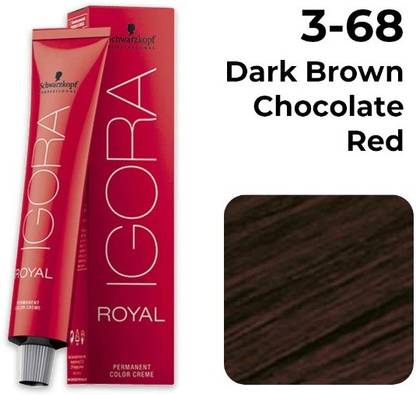 Schwarzkopf Igora Royal 3-68 Dark Brown Chocolate Red (60 ml) , Red