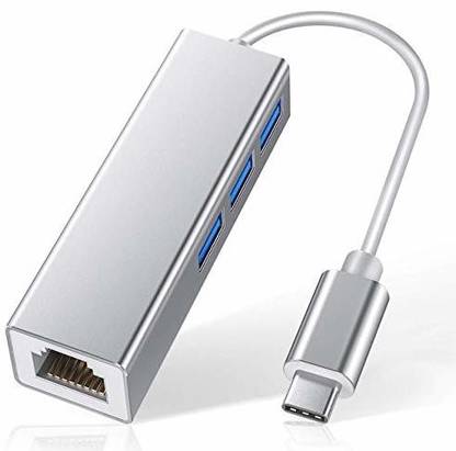 Mak World Type-C USB C to LAN Adapter with 3.0 USB HUB 3 Port RJ45 Gigabit EthernetAdaptor Lan Adapter