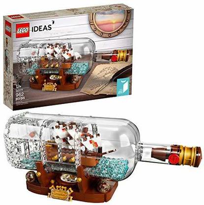 LEGO Ideas Ship in a Bottle 21313 Expert Building Kit Model Ship Collectible Display