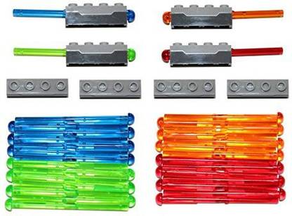 LEGO Parts And Pieces: Gray 1X4 Spring-Loaded Dart Shooter With Ammo X8