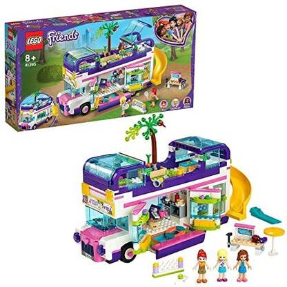 LEGO 41395 Friends Friendship Bus Toy with Swimming Pool and Slide Summer Holiday