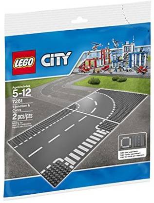 LEGO City Town TJunction and Curve Plate 7281 Building Kit