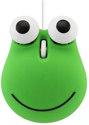 ENTWINO Laptop/Computer Mouse, Cute Frog / Cartoon Shape Mini Mouse Wired Ambidextrous Optical  Gaming Mouse