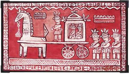 FURNATO | JAMINI ROY Painting Collection – Wedding Processing – MDF626 Digital Reprint 10 inch x 18 inch Painting