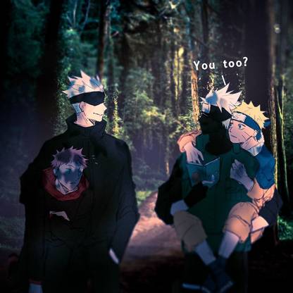 Gojo and Kakashi sensei Fan Art Poster for Wall and Home décor 12x18 cm Paper Print