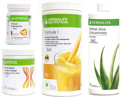 Herbalife Nutrition Formula 1Mango Flavor+ Protein + Aloe concentrate + Afresh Cinnamon Protein Shake