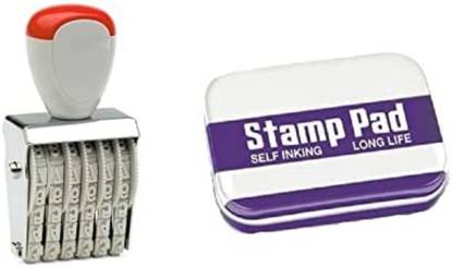 LRK Number Stamp 6 Digits (Manual Rolling Bands) Free Paid Number Stamp (Kg, Gm, No.)